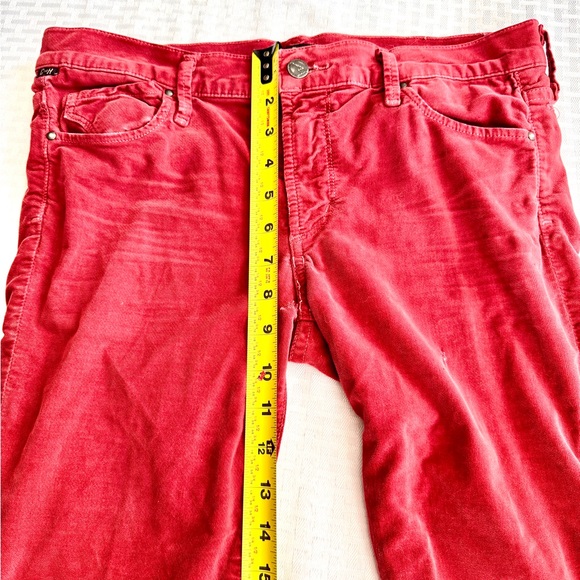 Citizens of Humanity Avedon Red Corduroy Skinny Pants 30 Distressed Y2K Grunge - Picture 15 of 16